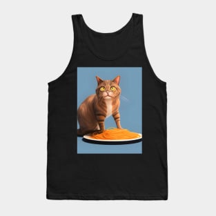 cat pasta lover  kawaii food Tank Top